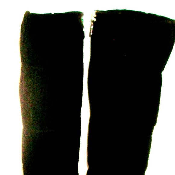 PRADA VTG Belted Black Suede Side Zip Low Heel Boots w Shirred Shaft 10M $850 - Picture 4 of 8